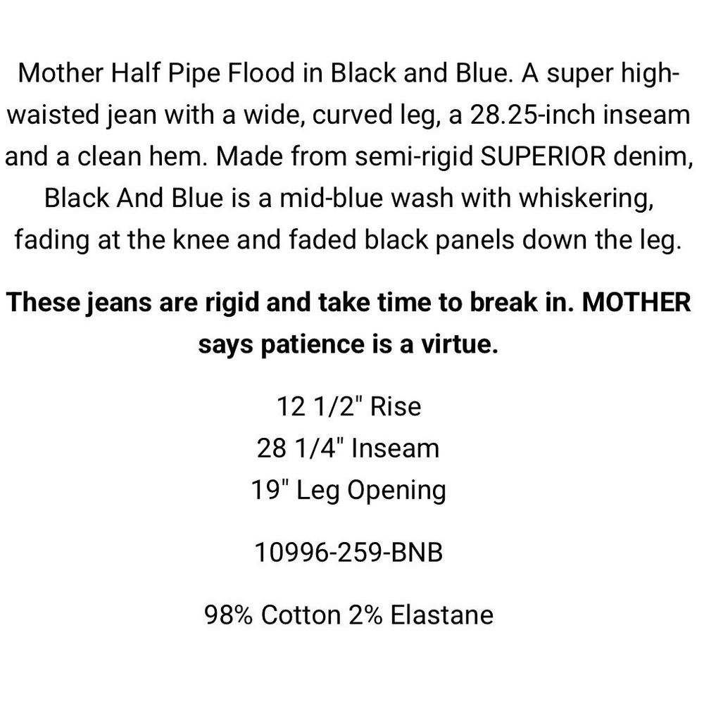 MOTHER Two-Tone Blue Cropped Wide Leg Jeans - Picture 11 of 11